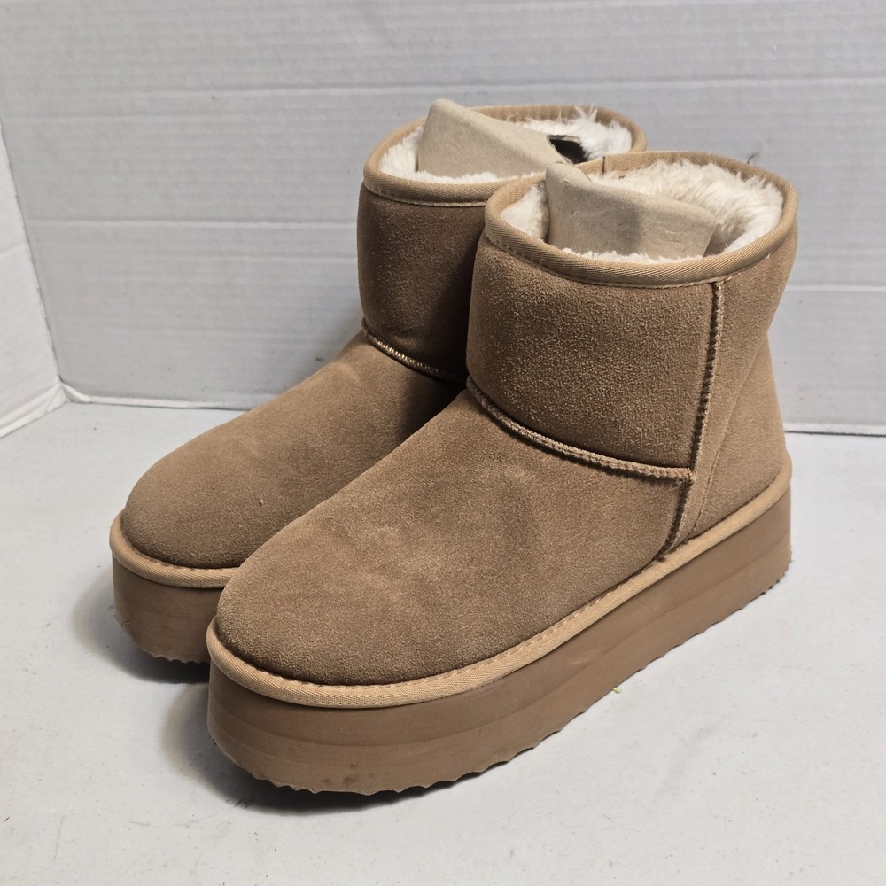 Dream Pairs Women's Platform Chestnut Beige Tan Boots Size 9